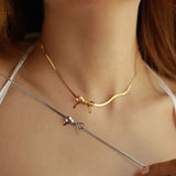 Choker Fiocco Minimal – Acciaio Inossidabile