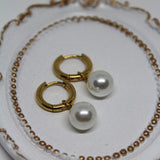 Golden Pearl Hoops – Acciaio Inossidabile