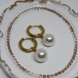 Golden Pearl Hoops – Acciaio Inossidabile