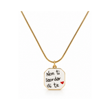 Collana "Non ti scordar di te" – Acciaio Inossidabile Placcato Oro 18k e Smalto